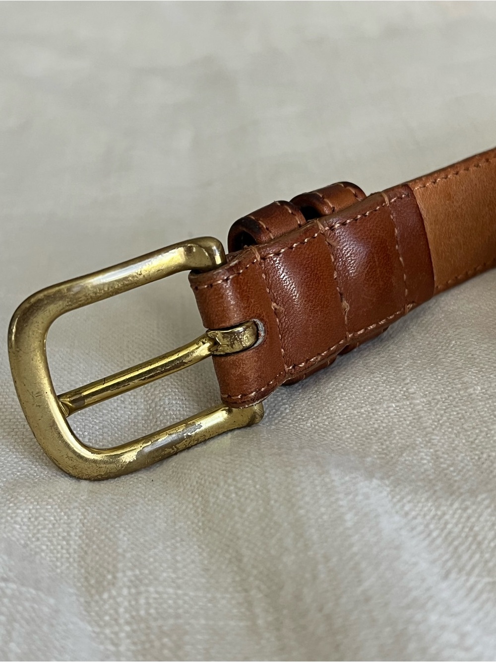 Coach Glove-Tanned Leather Skinny Belt in Tan - Picture 4 of 5